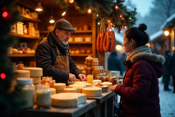 Regionale Spezialität am Weihnachtsmarkt in Fulda